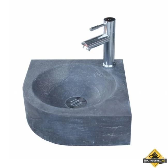 Natuursteen Fontein Rondo Met Kraan, Rooster En Sifon