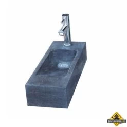 Natuursteen Fontein Slim Rechts Met Kraan, Rooster En Sifon