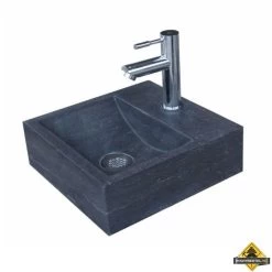 Natuursteen Fontein Square Met Kraan, Rooster En Sifon