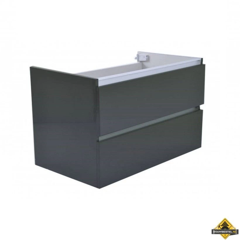 Wiesbaden Vision Meubelset (incl. Spiegel) 80 Cm Hoogglans Grijs - Afbeelding 4