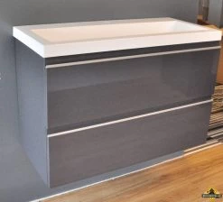 Wiesbaden Onderkast 80cmx36cm Zonder Wastafel Glanzend Grijs