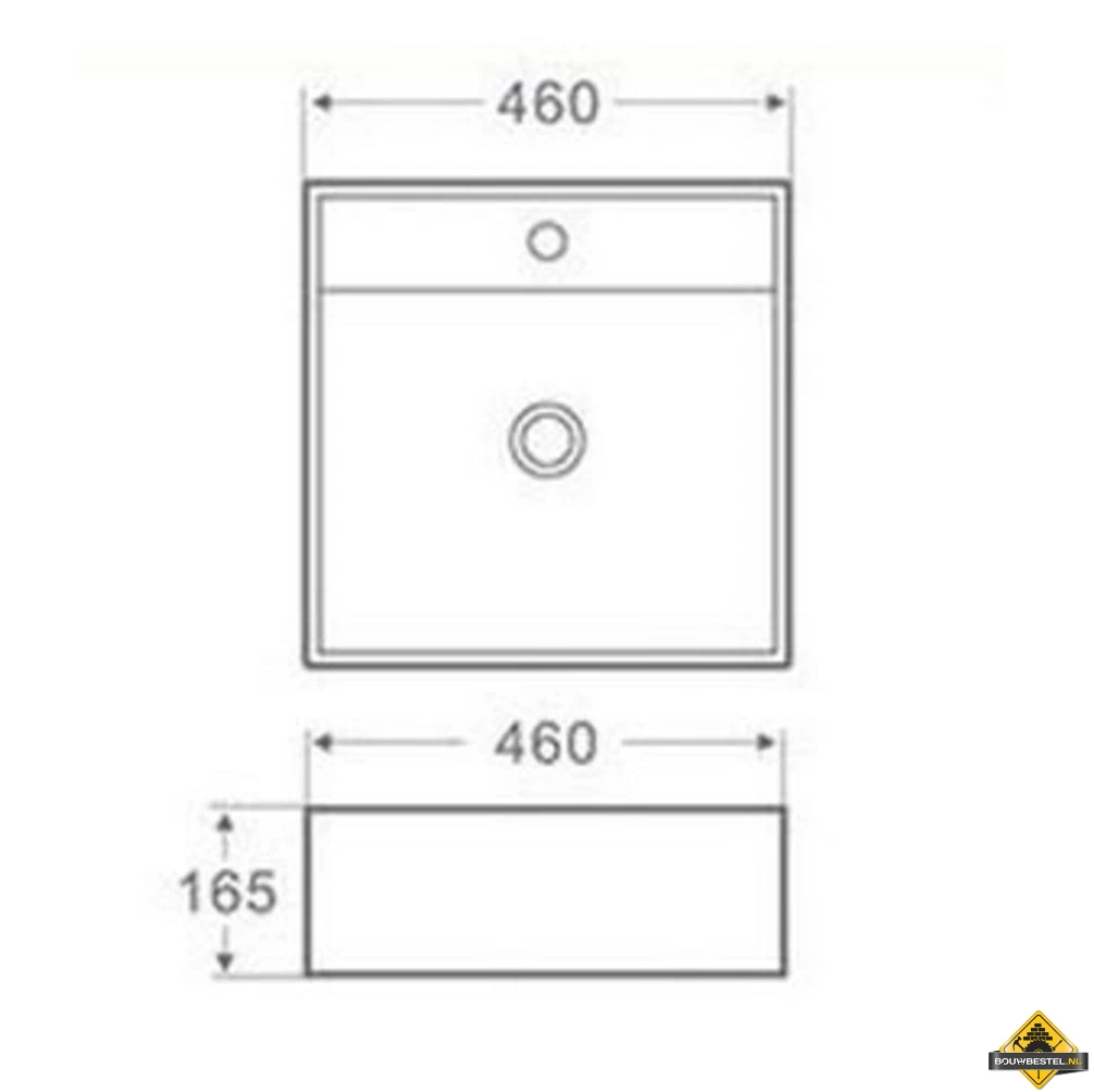 Larx Wastafel 46 X 46 Cm Wit - Afbeelding 2