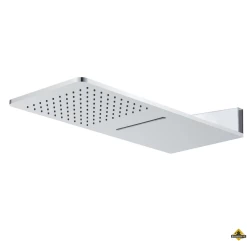 Wiesbaden Luxe Vierkante Wand Douche Met Waterval 600x25 Chroom