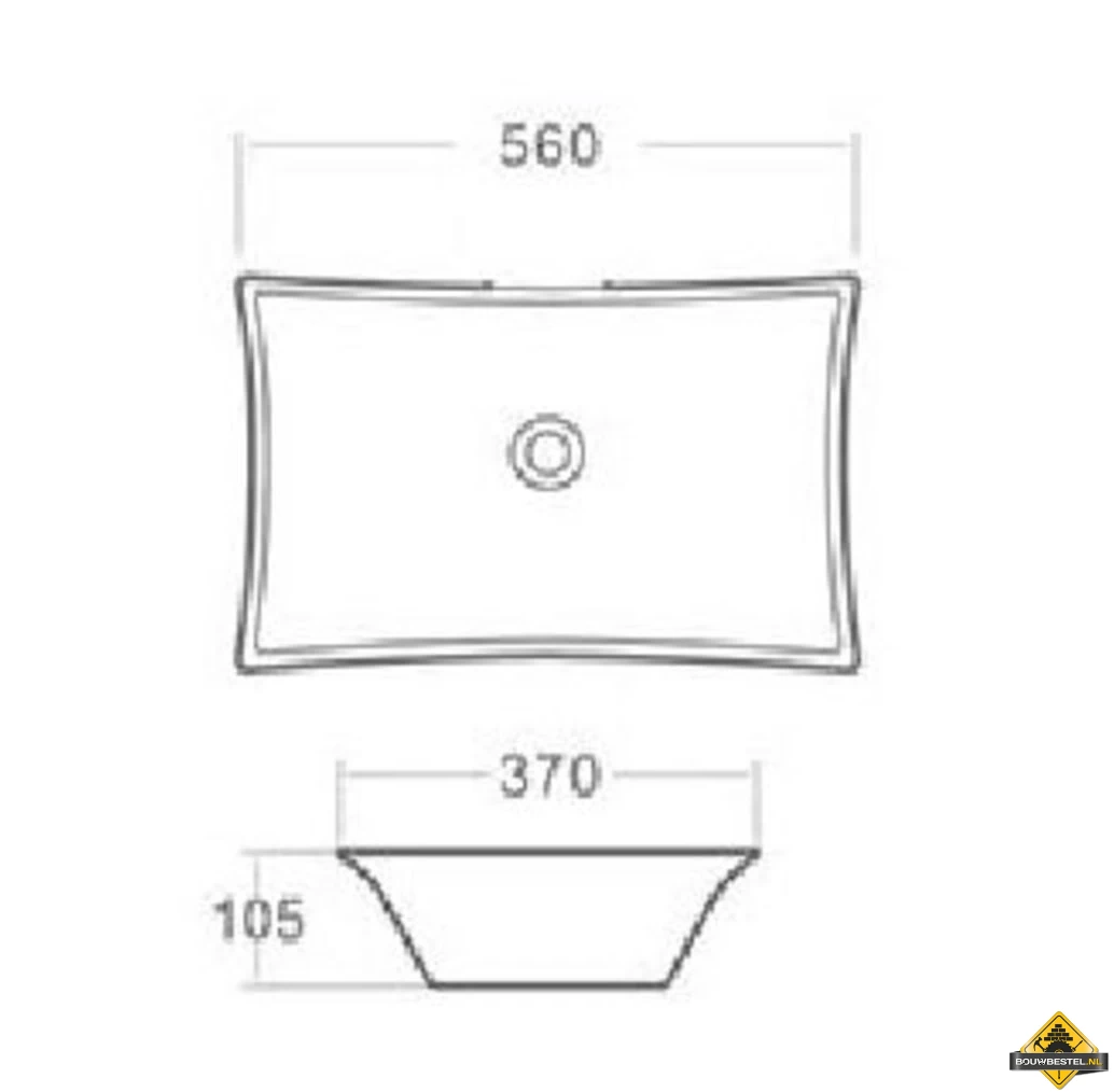 Scala Opzetwastafel 56 X 37 Cm Wit - Afbeelding 2