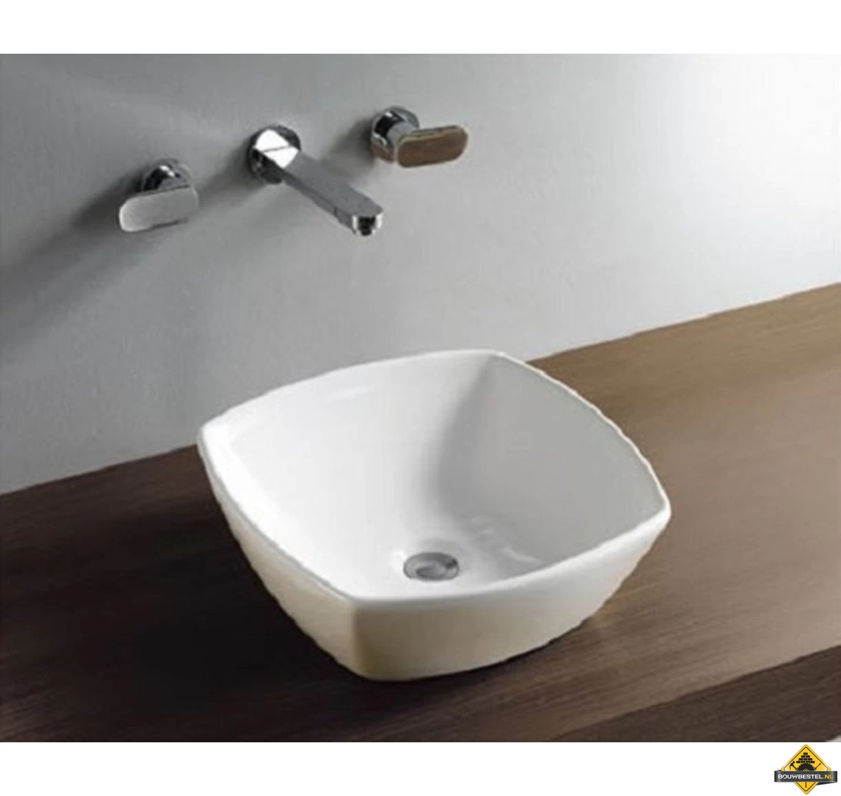 Wiesbaden Plaza Opzetwastafel 42 X 42 Cm Wit