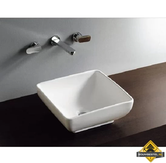 Wiesbaden Piazza Opzetwastafel 40 X 40 Cm Wit