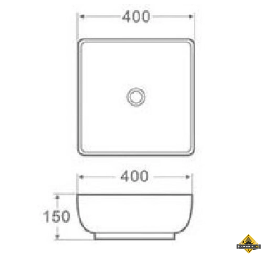 Wiesbaden Piazza Opzetwastafel 40 X 40 Cm Wit - Afbeelding 2