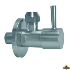 Riko Minimal Hoekstopkraan + Rozet 3/8x10 Geborsteld Staal