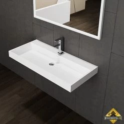 Solid Surface Wasblad Zonder Kraangat 100 Cm