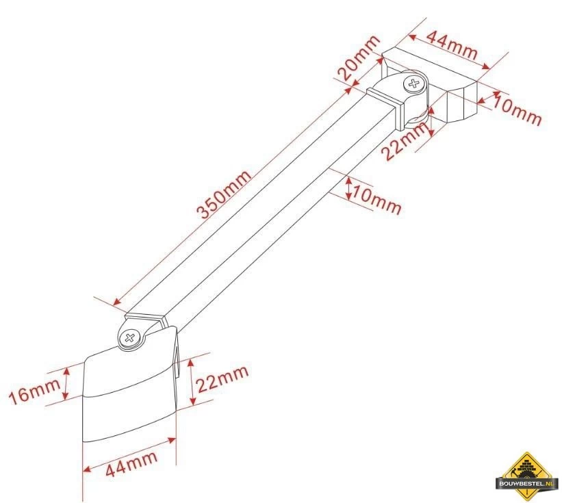 Wiesbaden Angle Stabilisatiestang Omkeerbaar - Afbeelding 2