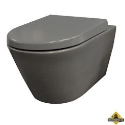 Stereo Rimless Wandcloset Met Vesta Zitting Mat Grijs