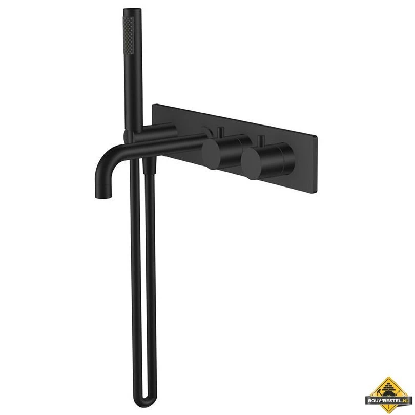 Wiesbaden Style Inbouw Badthermostaat Muur Mat-zwart