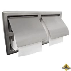 Wiesbaden Sunk Dubbele Inbouw Toiletrolhouder Met Klep RVS