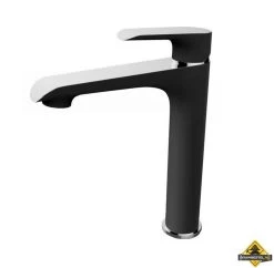 Wiesbaden Tarma Eenhendel-wastafelmengkraan Hoog Zwart/chroom