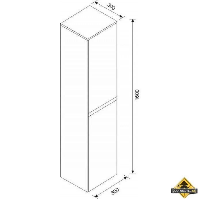 Tigris Losse Kast 1600x300x300 Mm Wit - Afbeelding 2