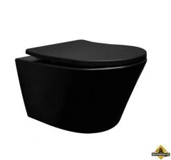 Wiesbaden Vesta Rimless Wandcloset Mat-zwart + Shade Zitting Mat-Zwart