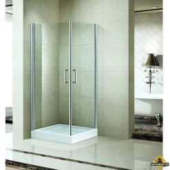 Vierkante Douchecabine Met Dubbele Swingdeur 90 Cm