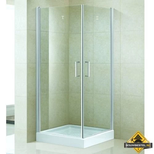Vierkante Douchecabine Met Dubbele Swingdeur 90 Cm - Afbeelding 2