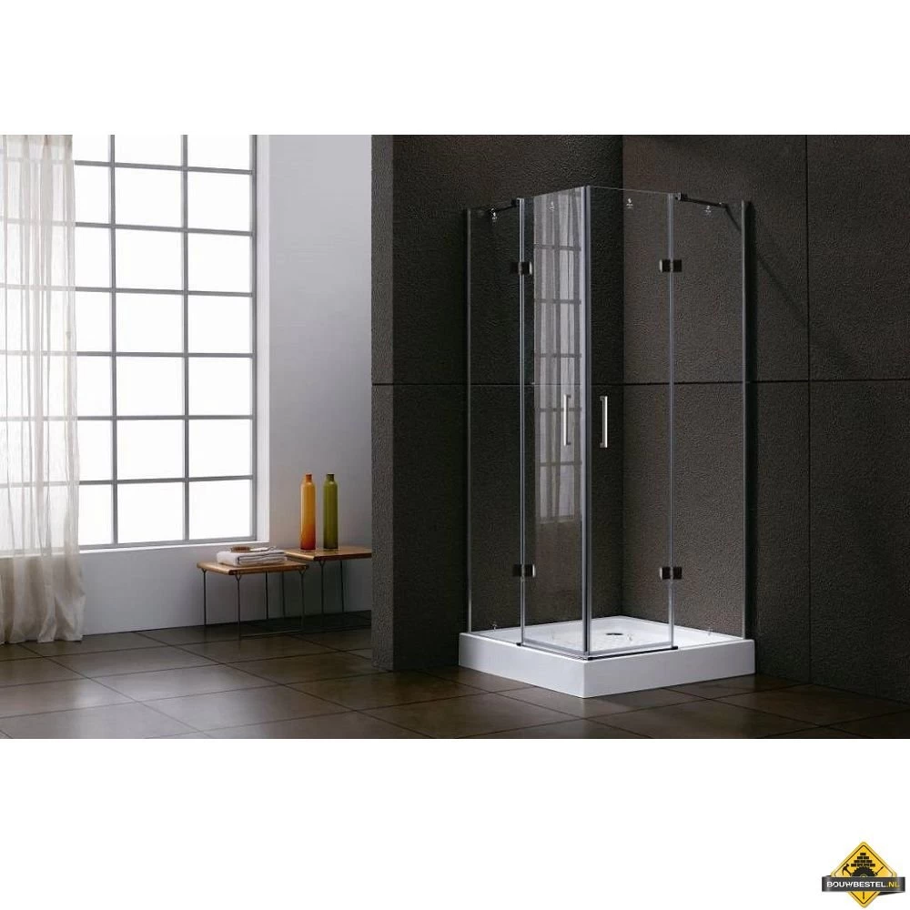 Vierkante Douchecabine Met Hoekinstap 100 Cm