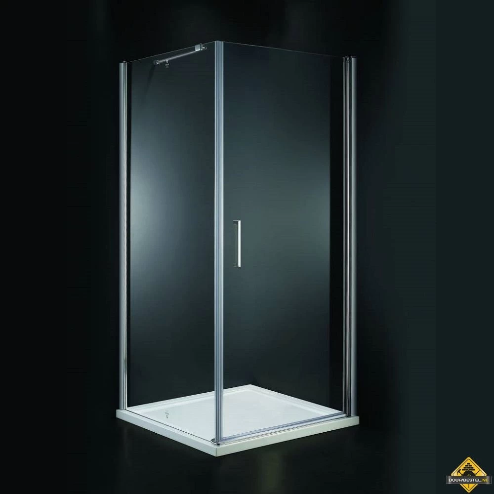 Vierkante Douchecabine Met Swingdeur 100 Cm - Afbeelding 2