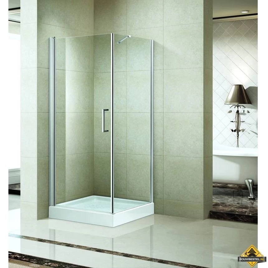 Vierkante Douchecabine Met Swingdeur 100 Cm