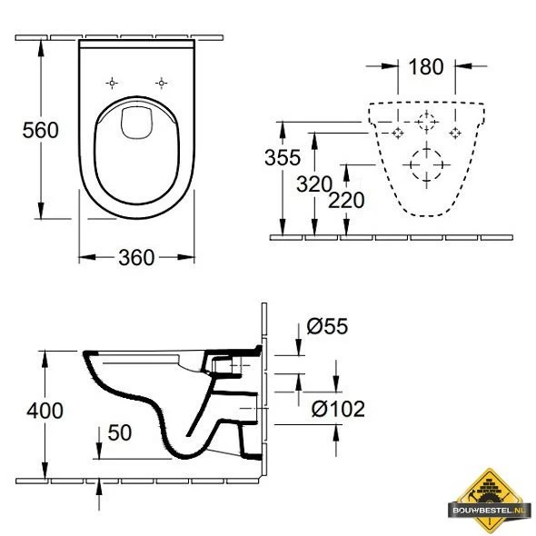 Villeroy & Boch O.Novo DirectFlush Wandcloset Wit - Afbeelding 2