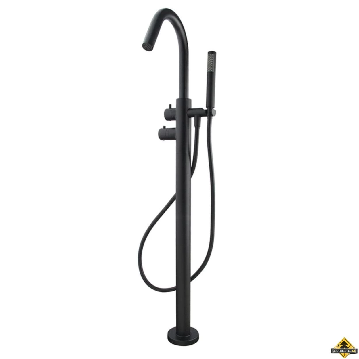 Wiesbaden Caral Vrijstaande Thermostatische Badmengkraan | Mat-zwart