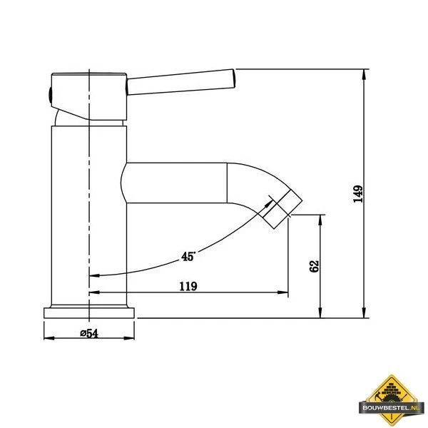 Wastafelmengkraan Caral Chroom - Afbeelding 2