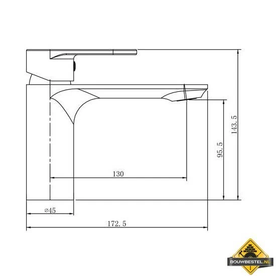 Wastafelmengkraan Edge Rond Mat Zwart - Afbeelding 2