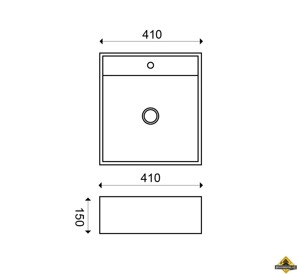 Larx Wastafel 41 X 41 Cm Wit - Afbeelding 2