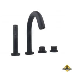 Wiesbaden Caral 4-gats Badrandthermostaat Afbouwset Zwart