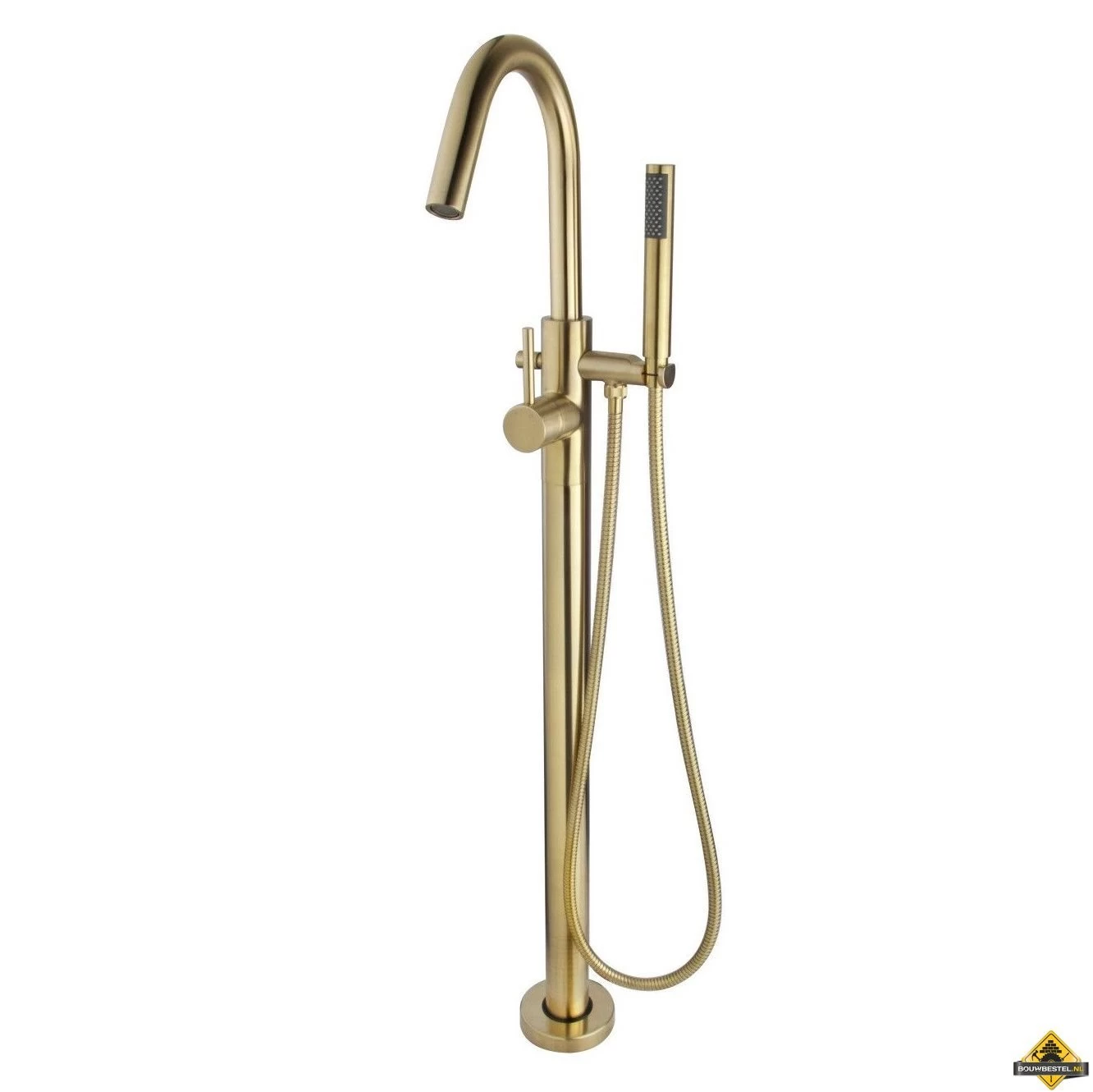 Wiesbaden Caral Vrijstaande Badmengkraan Compleet | Geborsteld Messing