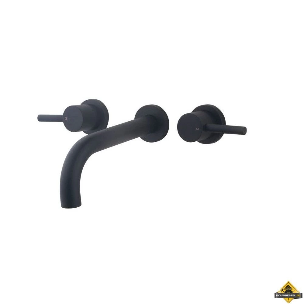 Wiesbaden Caral 2-knops Wastafel-afbouwdeel Mat Zwart