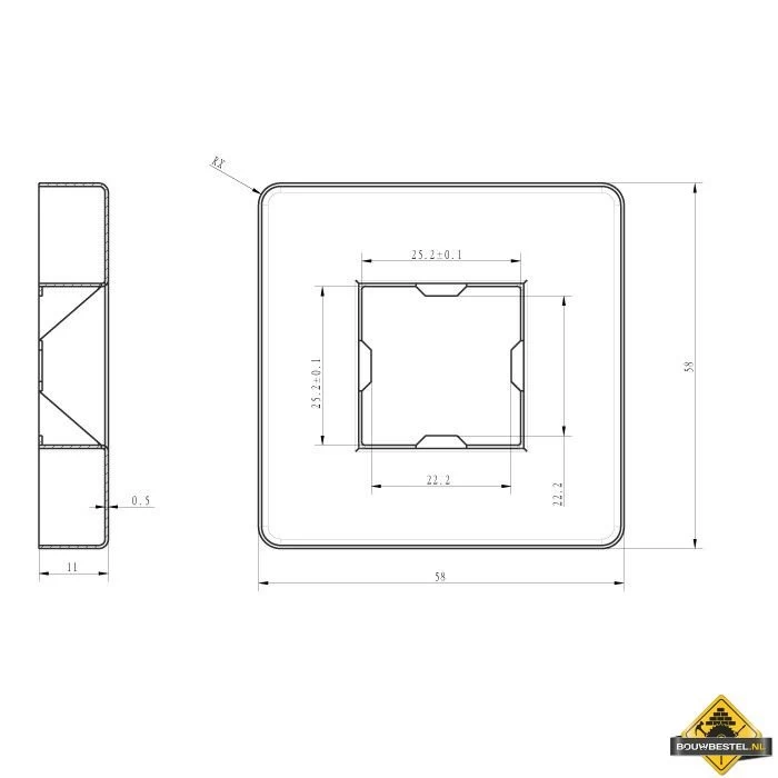 Wiesbaden Luxe Douche-arm Vierkant Plafondbevestiging 15cm Chroom - Afbeelding 3