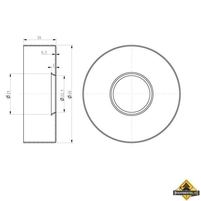 Wiesbaden Luxe Douche-arm Rond Muurbevestiging 35cm Chroom - Afbeelding 3
