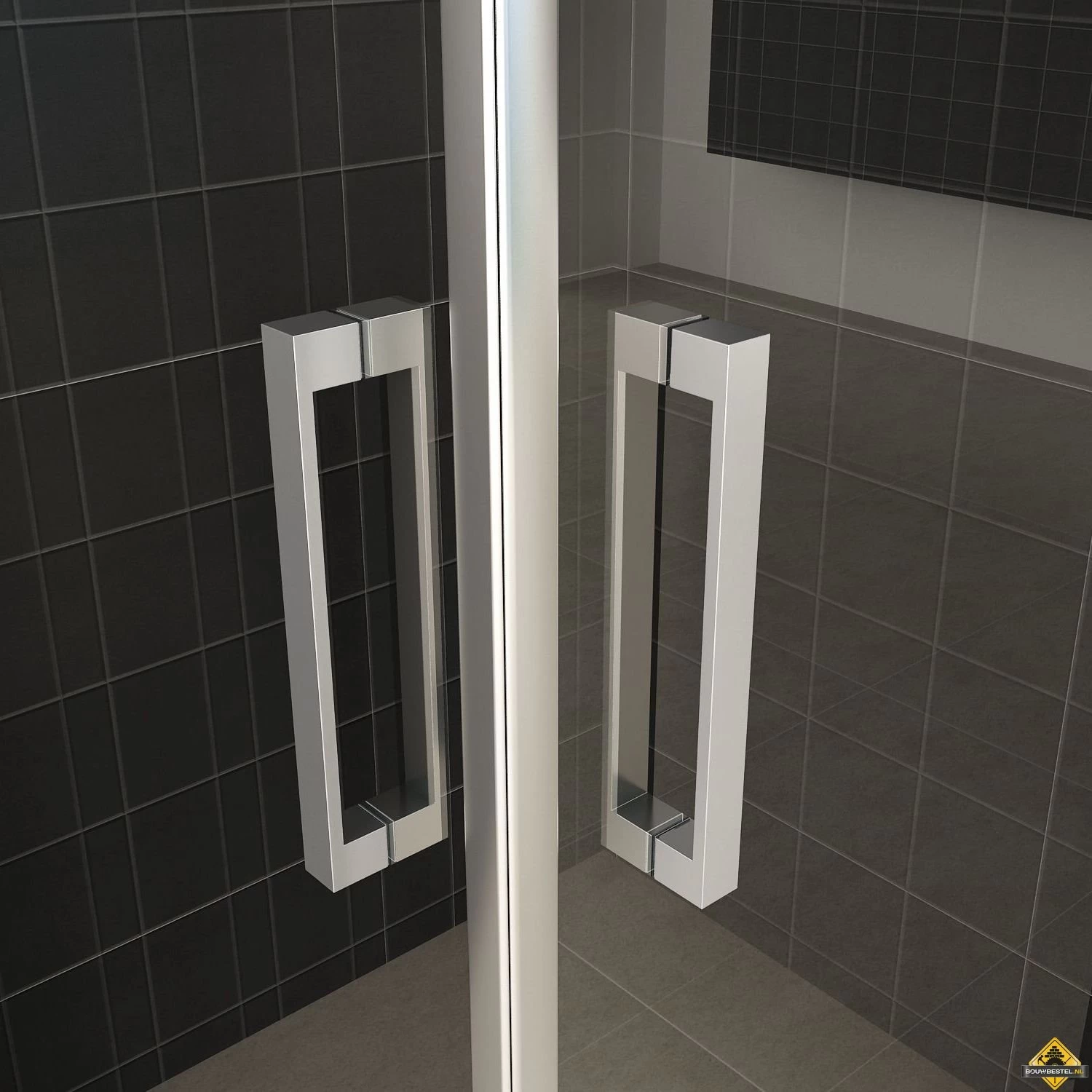 Wiesbaden Dubbele Swingdeur UNI 1000x1000x2000 Chroom 8mm NANO - Afbeelding 2