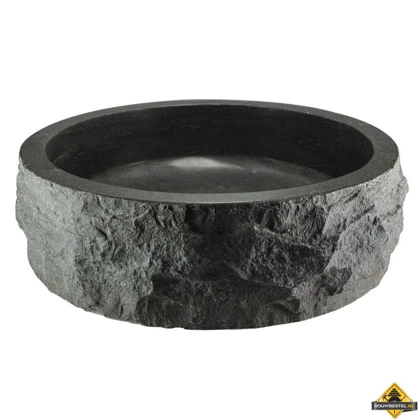 Wiesbaden Hamerslag Hardstenen Opzetwastafel Rond 40x12