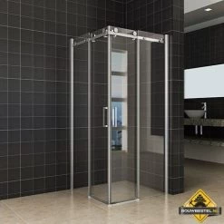 Wiesbaden Hoekinstap + 2 Schuifdeuren 900x900x2000 Chroom 8mm NANO