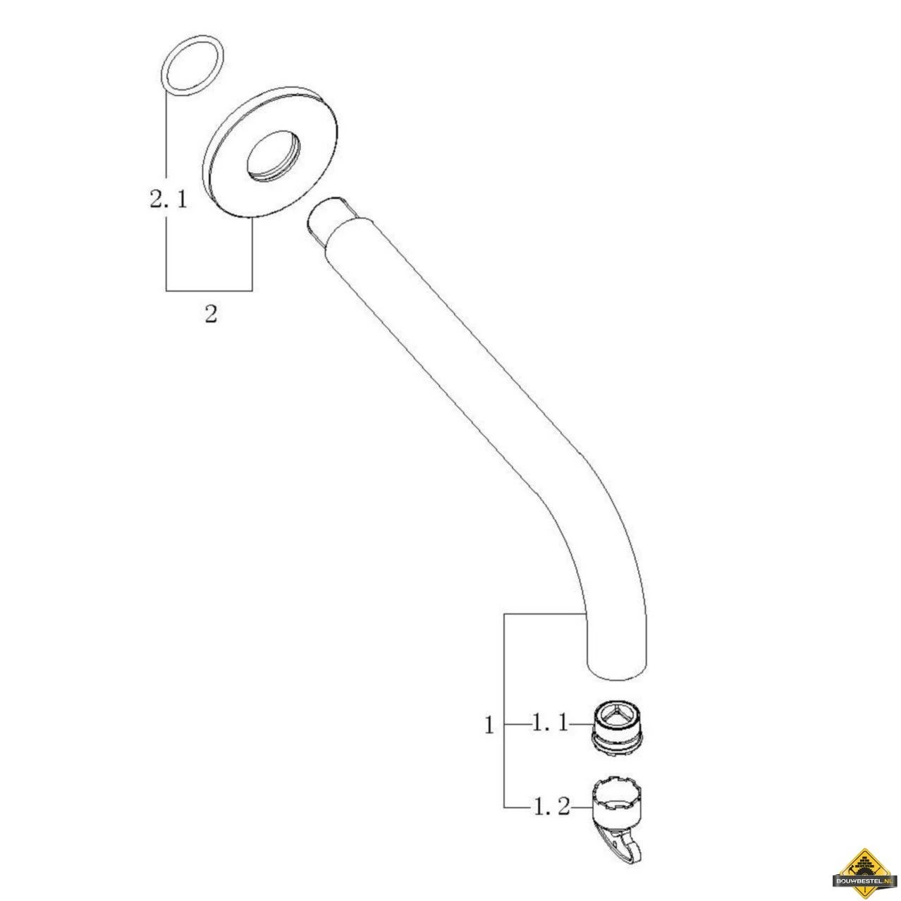 Wiesbaden Inbouw-uitloop Rond 25cm 1/2'' | Geborsteld Koper - Afbeelding 3