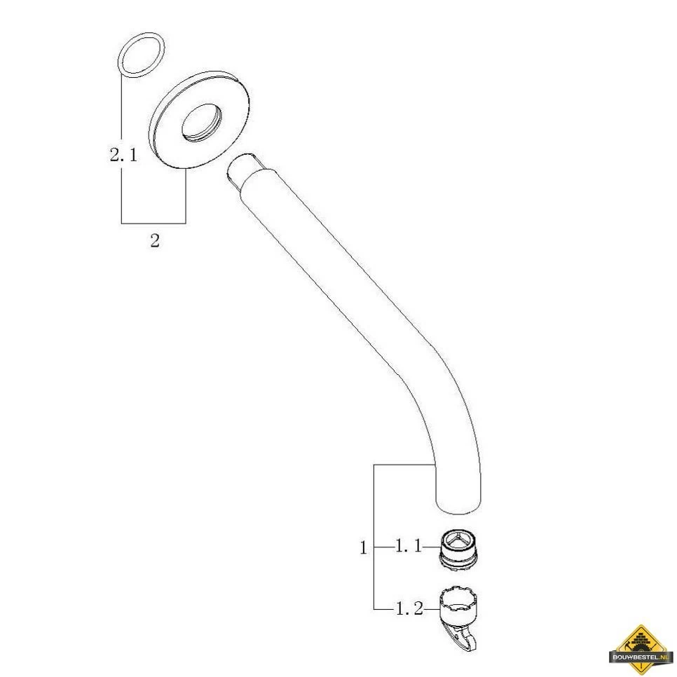 Wiesbaden Inbouw-uitloop Rond 20cm 1/2'' | Geborsteld Koper - Afbeelding 3