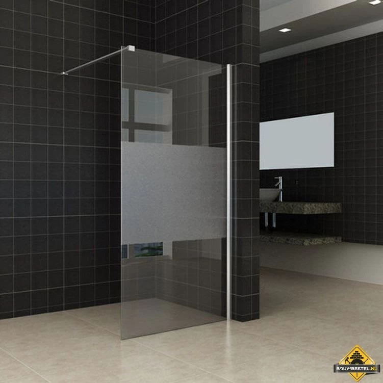 Wiesbaden Partly Inloopdouche Gedeeltelijk Matglas 1100x2000 Nano