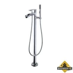 Wiesbaden Lima Vrijstaande Badmengkraan Waterval Compleet Geborsteld Staal