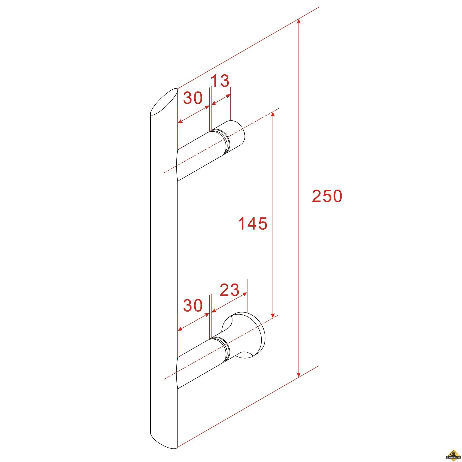 Losse Deurgreep Type 3 Chroom - Afbeelding 2