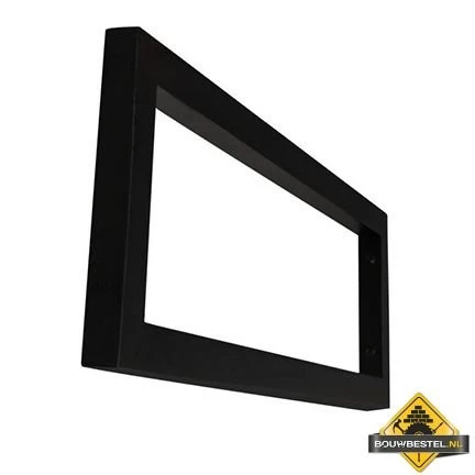 Wiesbaden Mat-zwarte Vierkante Ophangbeugel Voor Wastafelblad 40x14cm - Afbeelding 2
