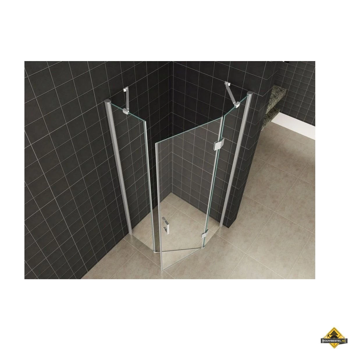 Wiesbaden Pentagon Douchecabine 8mm NANO 1000x1000x2000 - Afbeelding 2