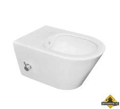 Wiesbaden Luxe Rimless Wandcloset 53 Cm Met Ingebouwde Bidetkraan WM/KD Wit