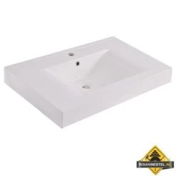 Tigris Losse Kunstmarmer Wastafel 60x46 Wit