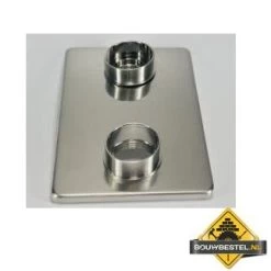 Wiesbaden 8mm Verlengset Geborsteld Staal Tbv 2-knops Douchethermostaat