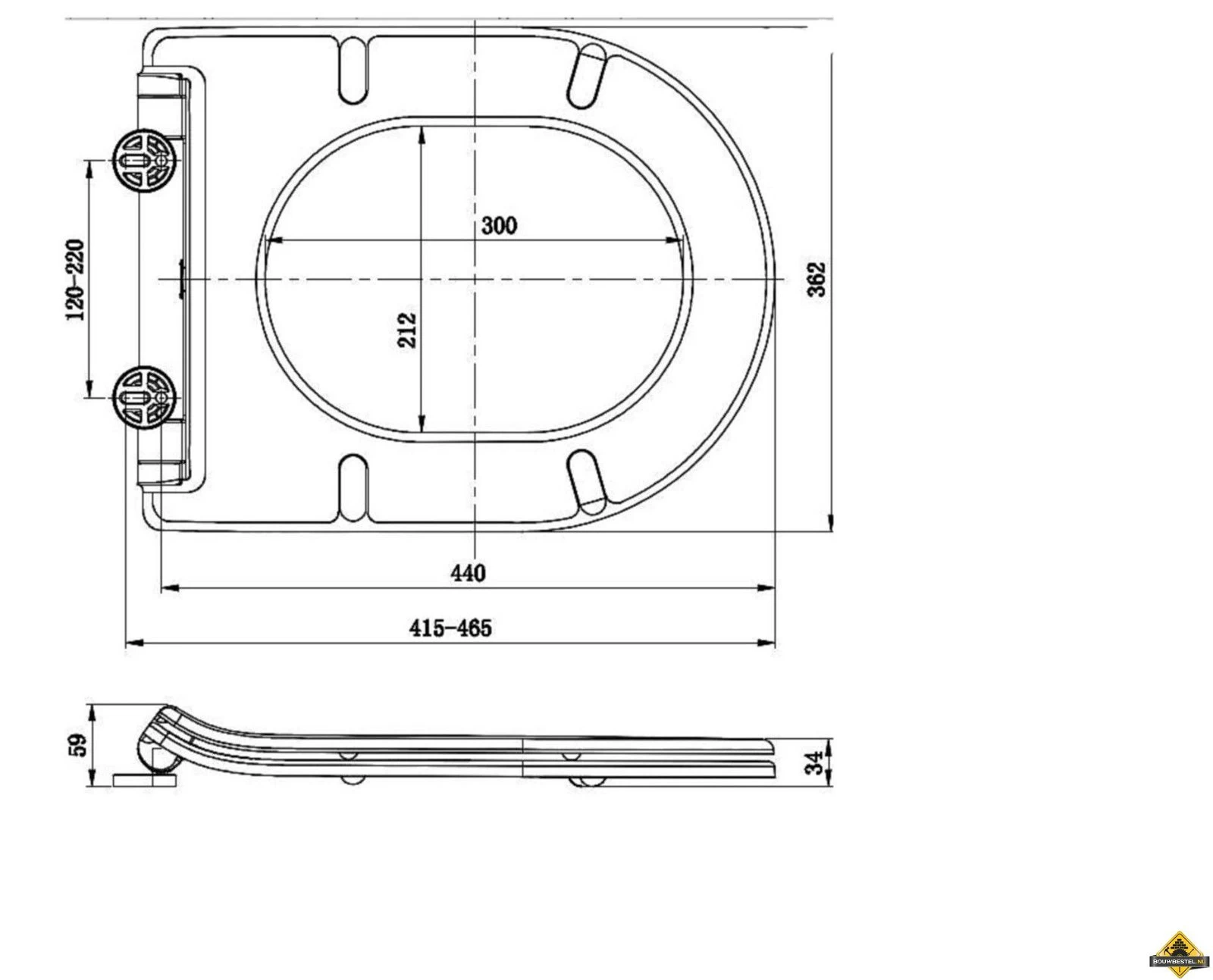 Wiesbaden Vesta Rimless Wandcloset Mat-wit + Shade Zitting Mat-wit - Afbeelding 3
