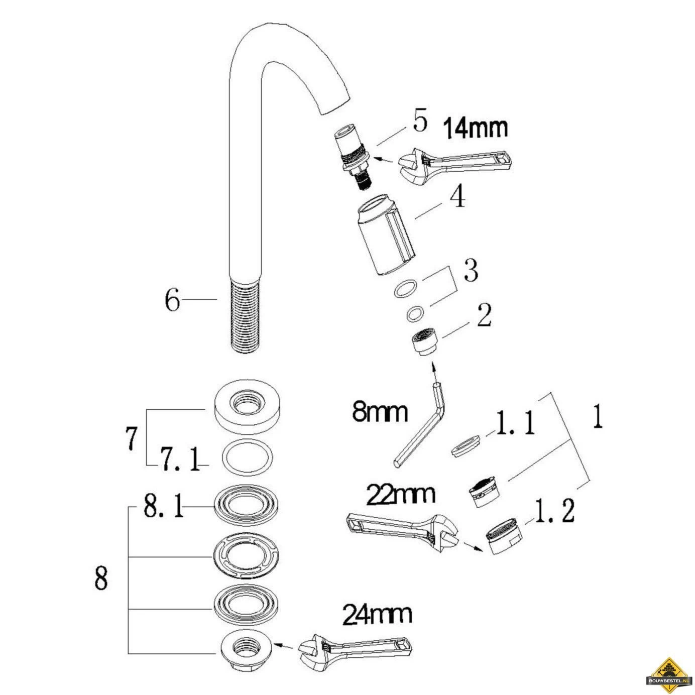 Wiesbaden Victoria Luxe Toiletkraan 1/2'' | Geborsteld Koper - Afbeelding 2